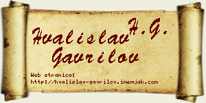 Hvalislav Gavrilov vizit kartica